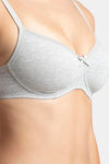 Jockey Padded Non Wired Medium Coverage T-Shirt Bra - Steel Grey Melange — thumbnail 7